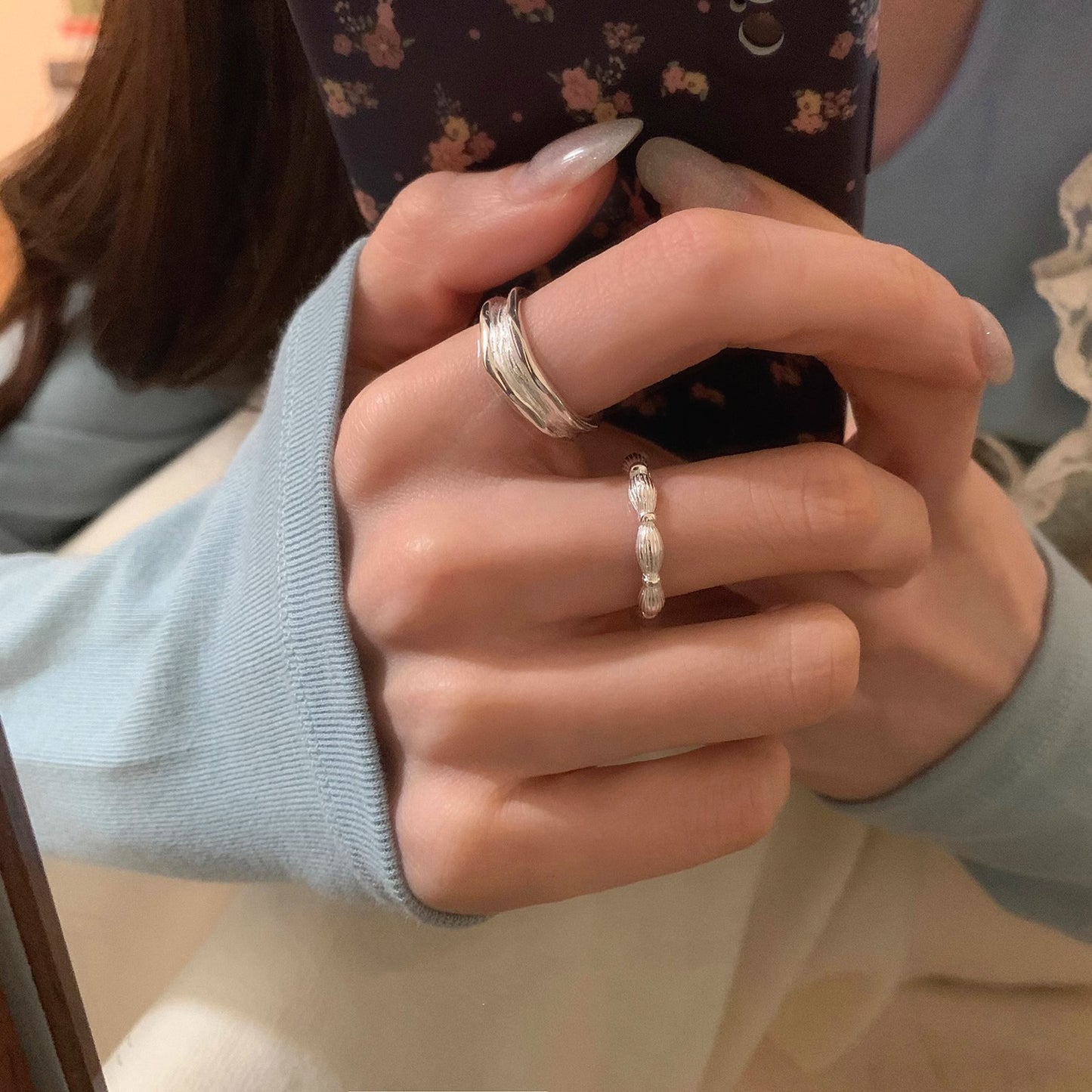 new plain ring women's niche ins high-end sense opening adjustable ring
