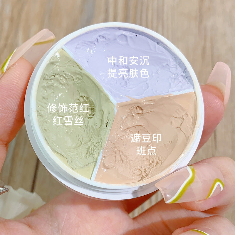 Makeup xixi net muscle holding makeup three-color concealer face cover spots face acne marks tear ditch dark circles concealer