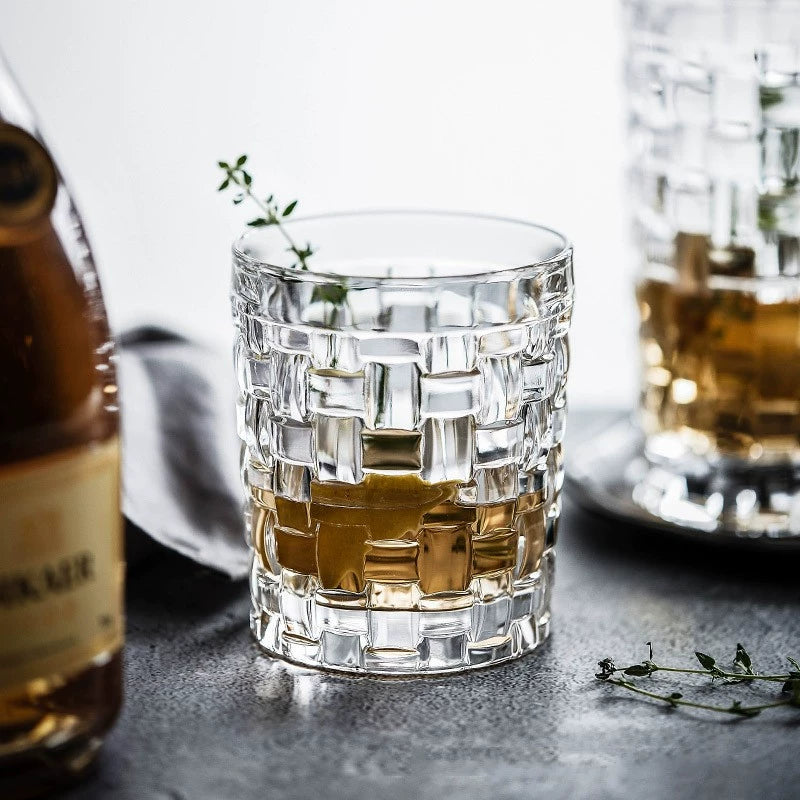 European Style Braided Shot Glass Large Cold Drink Crystal Glass