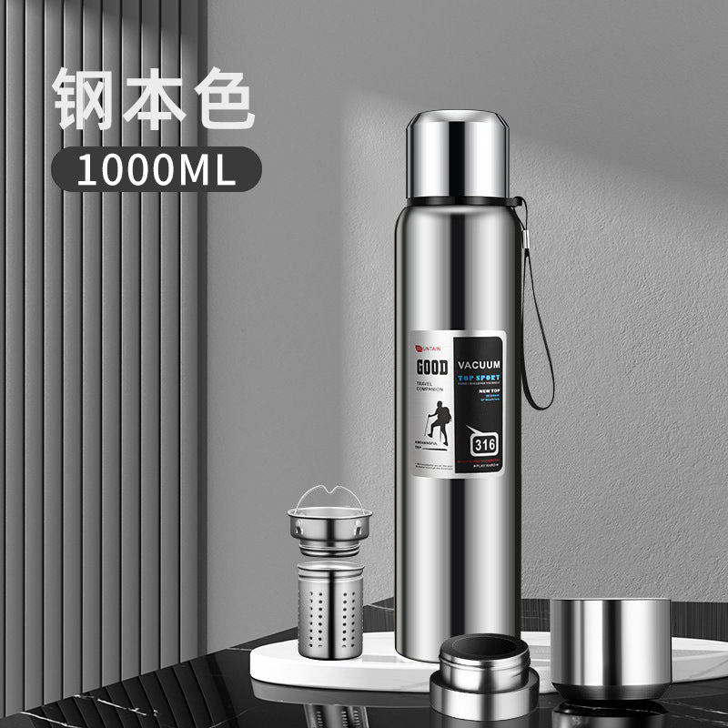 stainless steel thermos mug large capacity portable outdoor food grade vacuum car travel jug all-steel thermos mug