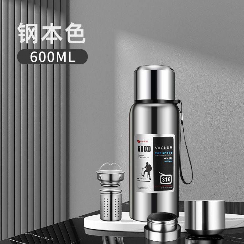 stainless steel thermos mug large capacity portable outdoor food grade vacuum car travel jug all-steel thermos mug
