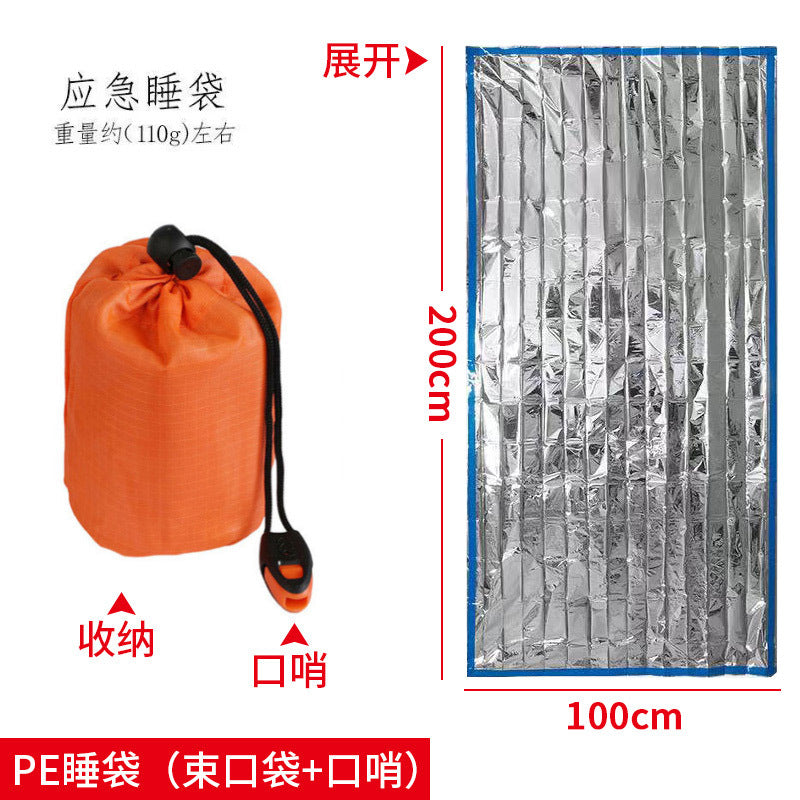 Support cross-border consignment of labeled outdoor emergency sleeping bags, portable survival raincoats, hiking, camping, and thermal insulation raincoats