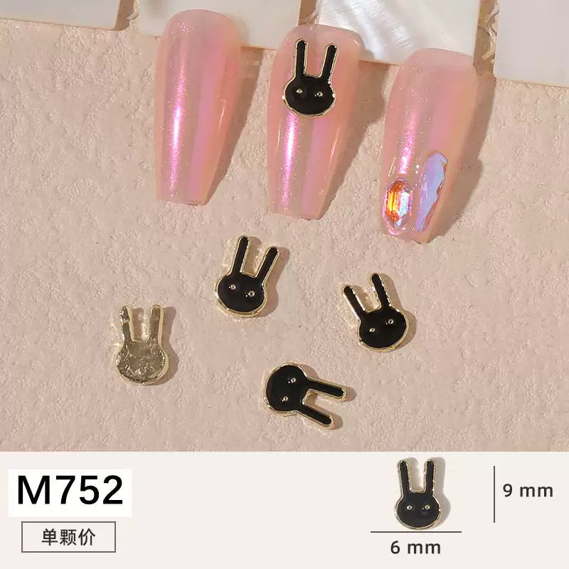 Net red manicure small fragrant wind jewelry love bunny new bow camellia dripping oil nail decoration stickers