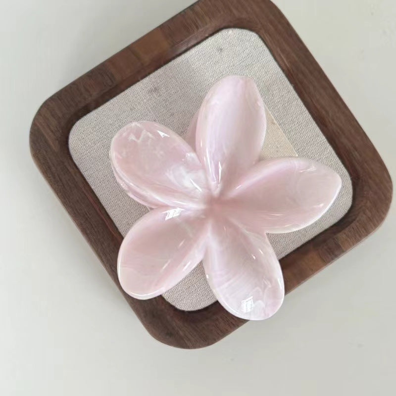 marbled grab clip Sweet and fresh frangipani hair clip Summer high-end shark hair clip