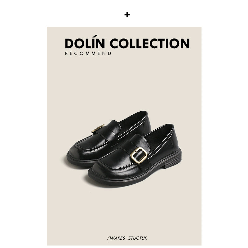 Dolin collection sweet and cool Japanese style flat retro British commuter small leather shoes women's Japanese style loafers
