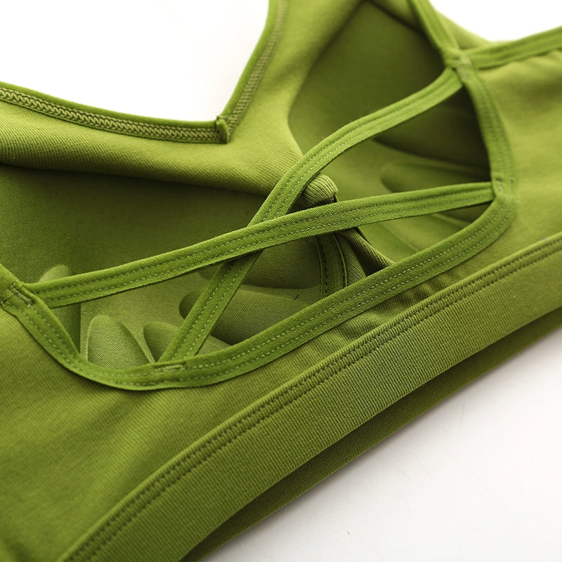 Broken code Qingmei back with chest pad bra one-piece sling tube top female anti-light bottoming student pure cotton underwear