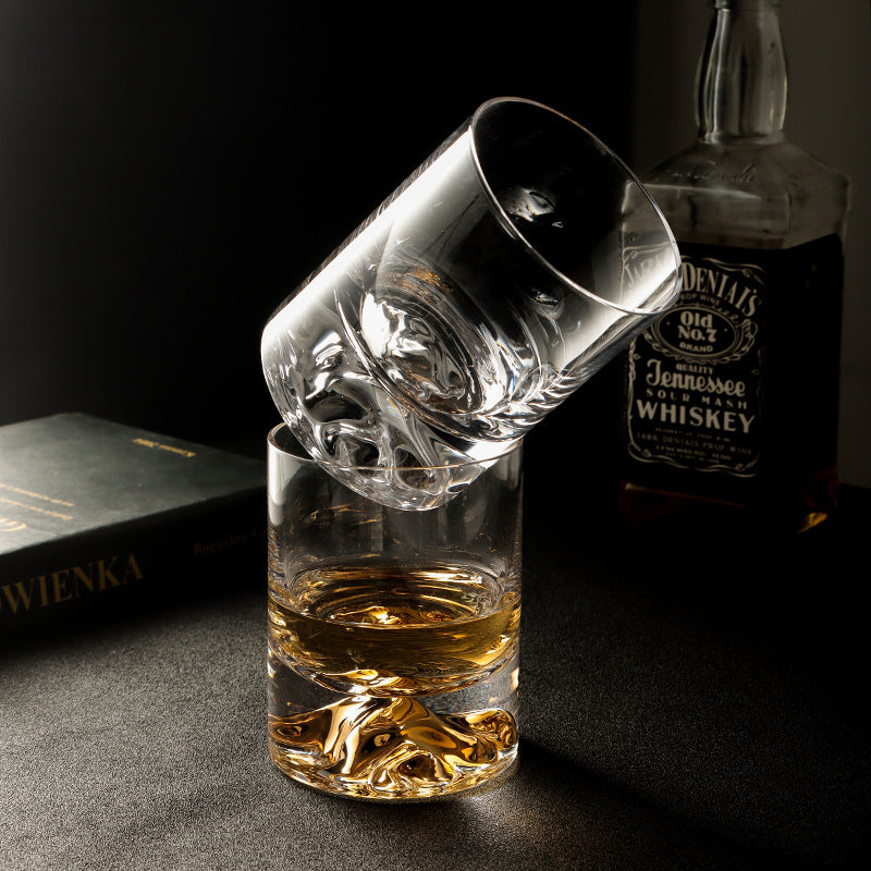 Whiskey glass wine glass creative ice mountain snow mountain cup Jinshan thick bottom bar special spirits glass foreign wine cup