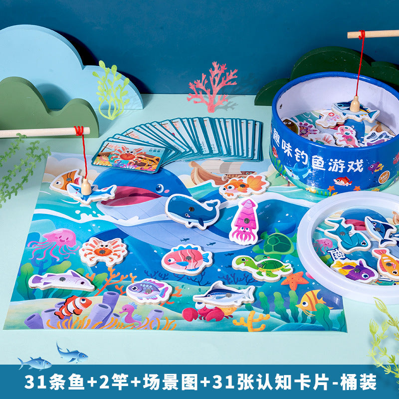 Children's magnetic fishing toys 1 to 3 years old 2 boys and girls 6 puzzle kids toddler baby two and a half years old gifts