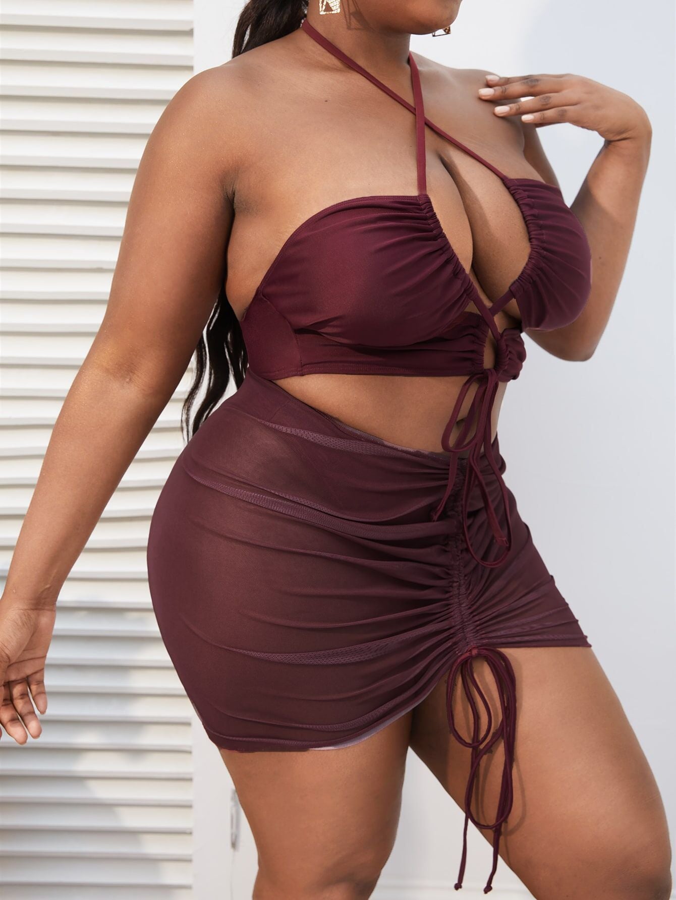Women's Swimwear β Large Size Split Bikini, Sexy Fit, Solid Color, European & American Style