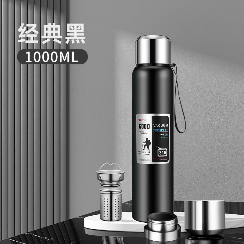 stainless steel thermos mug large capacity portable outdoor food grade vacuum car travel jug all-steel thermos mug