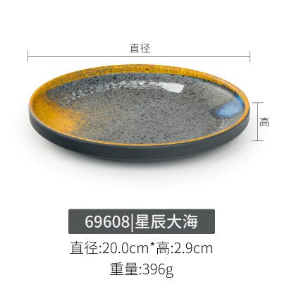Melamine plate Japanese-style plastic barbecue plate imitation porcelain round flat plate barbecue plate restaurant hot pot tableware dish