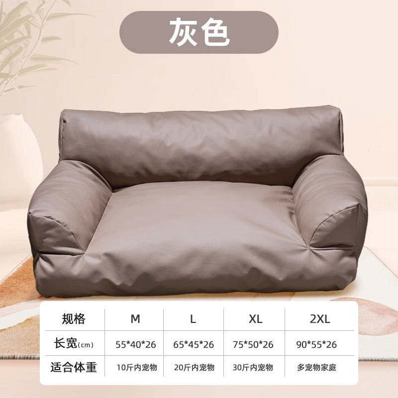 New dog kennel pet sofa cat bed simple leather cat nest waterproof and washable dog sofa is universal in all seasons