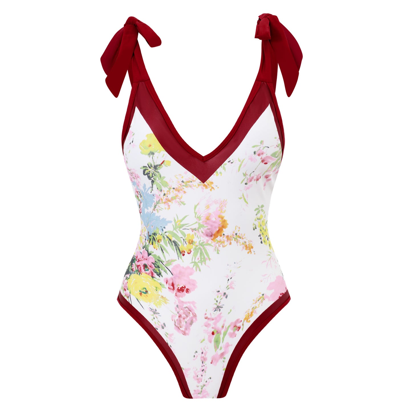 Sexy Retro One-Piece Swimsuit – Tight Fit, Strappy Design, Chiffon Cover-Up Skirt, European & American Fashion for Women