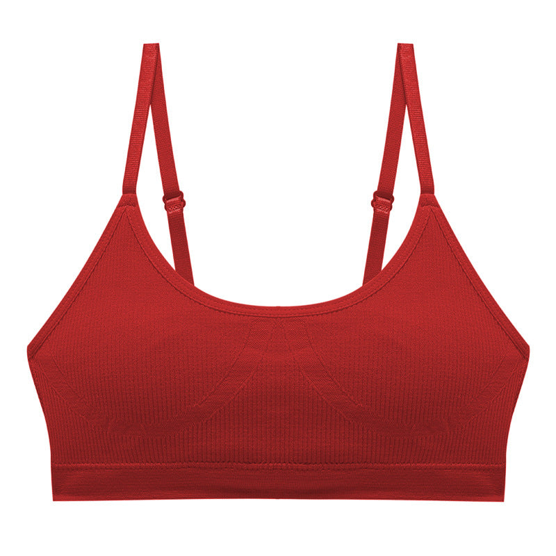 No steel ring big chest small vest shoulder strap adjustable thin section large size seamless sleep underwear underwear ladies suit