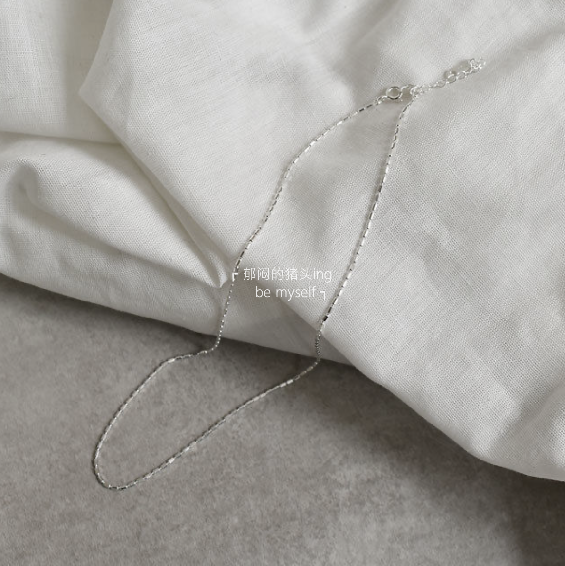 Depressed pig head~Japanese daily order~S925 silver~niche simple temperament rice grain fine silver necklace collarbone chain
