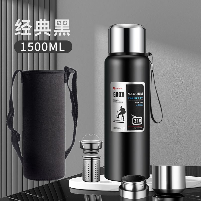 stainless steel thermos mug large capacity portable outdoor food grade vacuum car travel jug all-steel thermos mug
