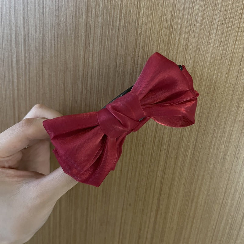 Maruko hairclip women's summer simple temperament, flower mesh, the back of the head, grab the clip pan hairpin