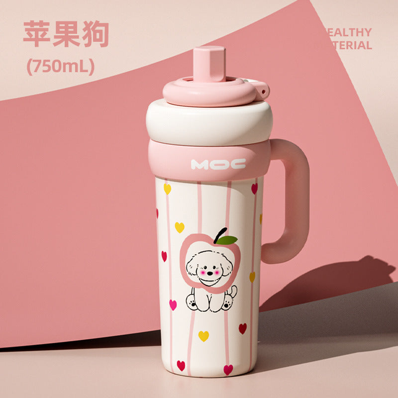 Spot ceramic thermos cup girls' new ice straw cup large capacity giant ton ton cup supports mixed batch
