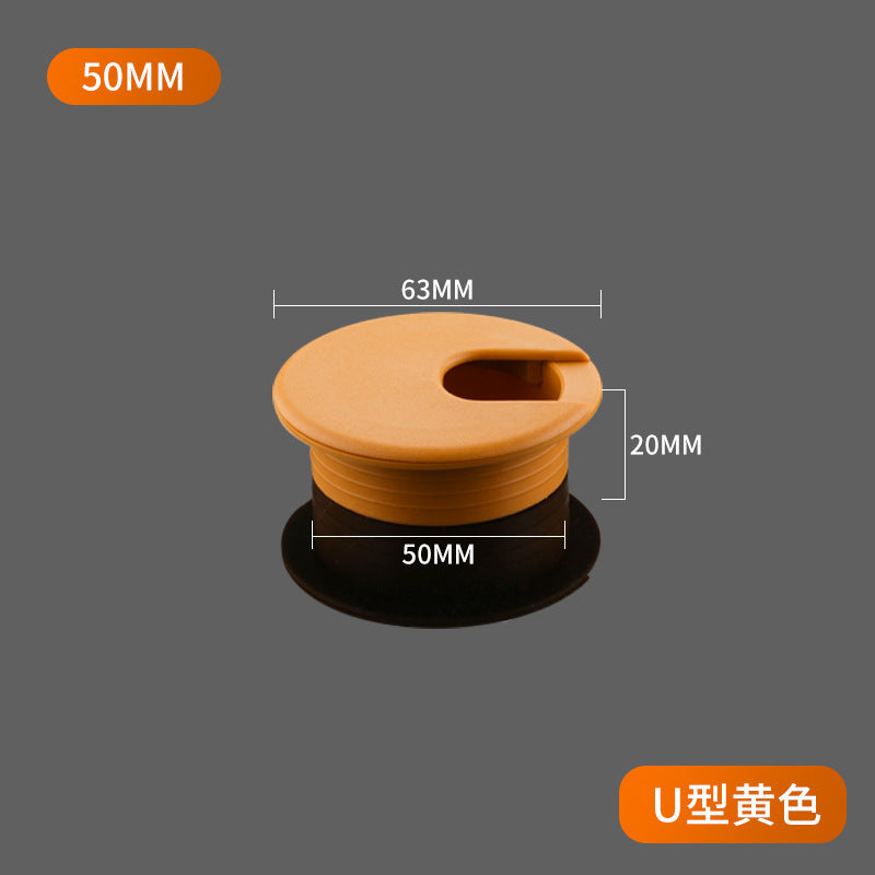 Desk plastic threading box desk wire hole cover 35 50 wire hole plug computer desktop round threading hole
