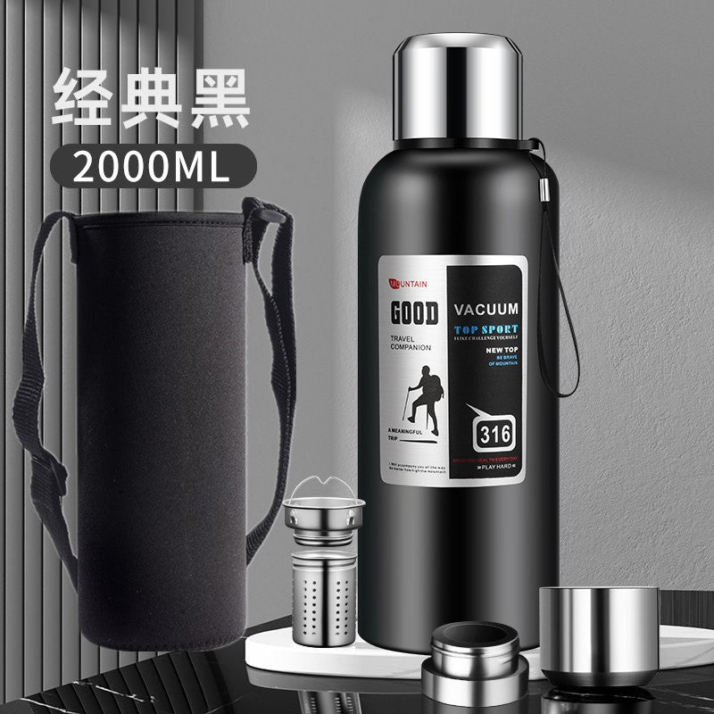 stainless steel thermos mug large capacity portable outdoor food grade vacuum car travel jug all-steel thermos mug