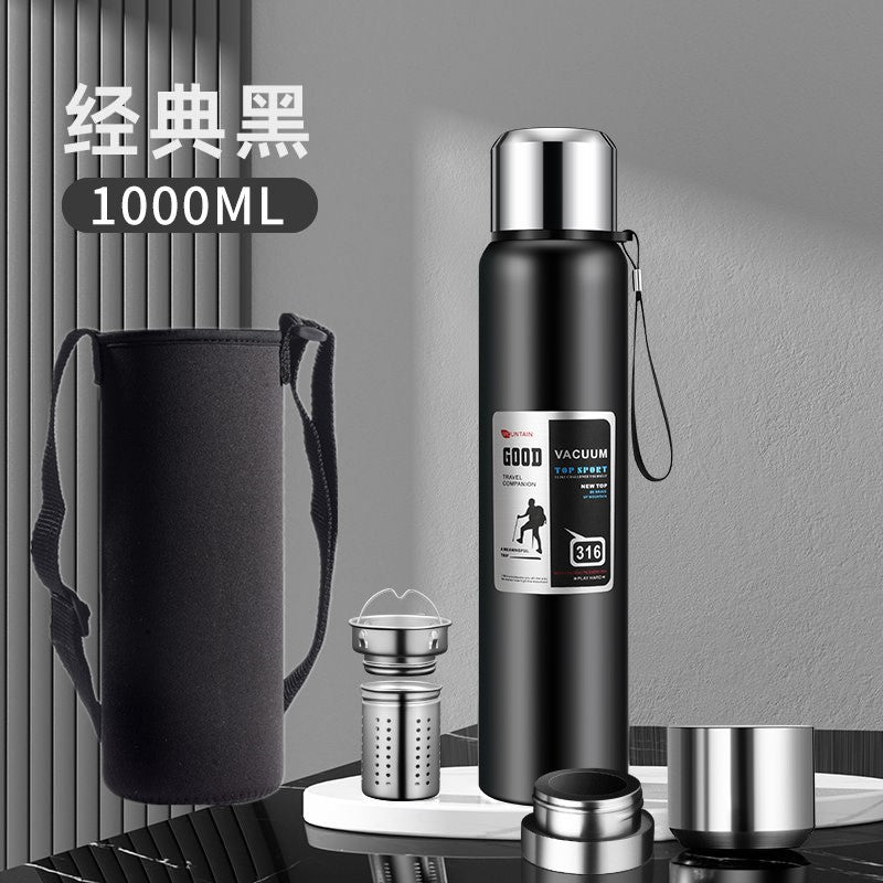 stainless steel thermos mug large capacity portable outdoor food grade vacuum car travel jug all-steel thermos mug