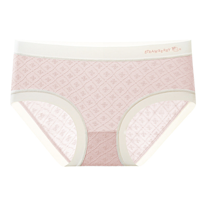 pure cotton women's antibacterial jacquard fabric close-fitting, non-feeling, super breathable, light and dry, small fresh briefs