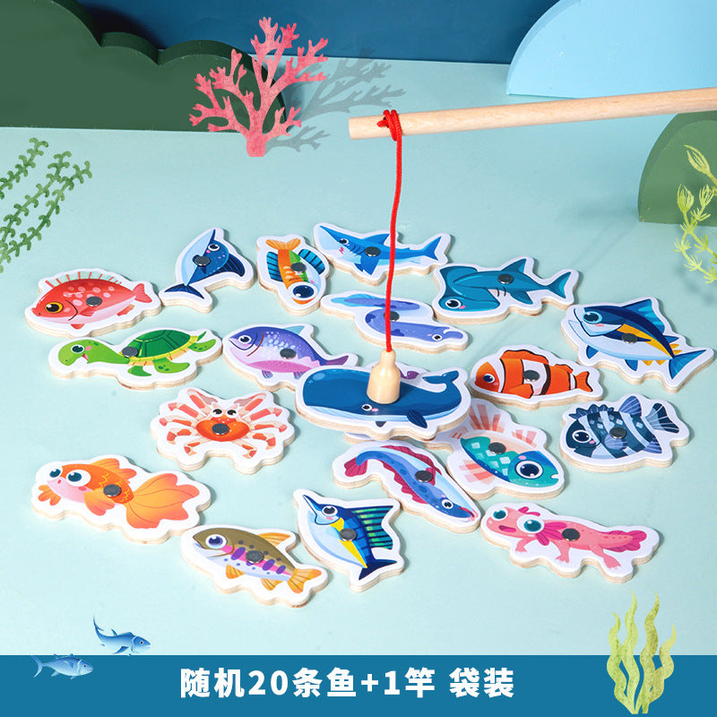 Children's magnetic fishing toys 1 to 3 years old 2 boys and girls 6 puzzle kids toddler baby two and a half years old gifts