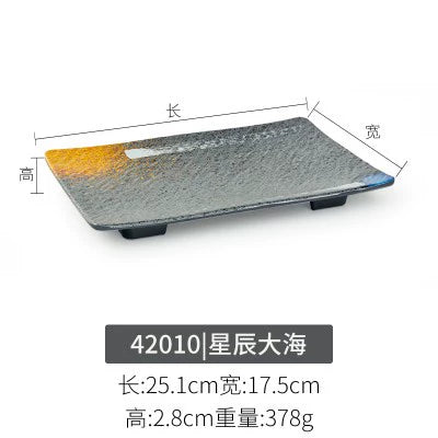 Melamine plate Japanese-style plastic barbecue plate imitation porcelain round flat plate barbecue plate restaurant hot pot tableware dish