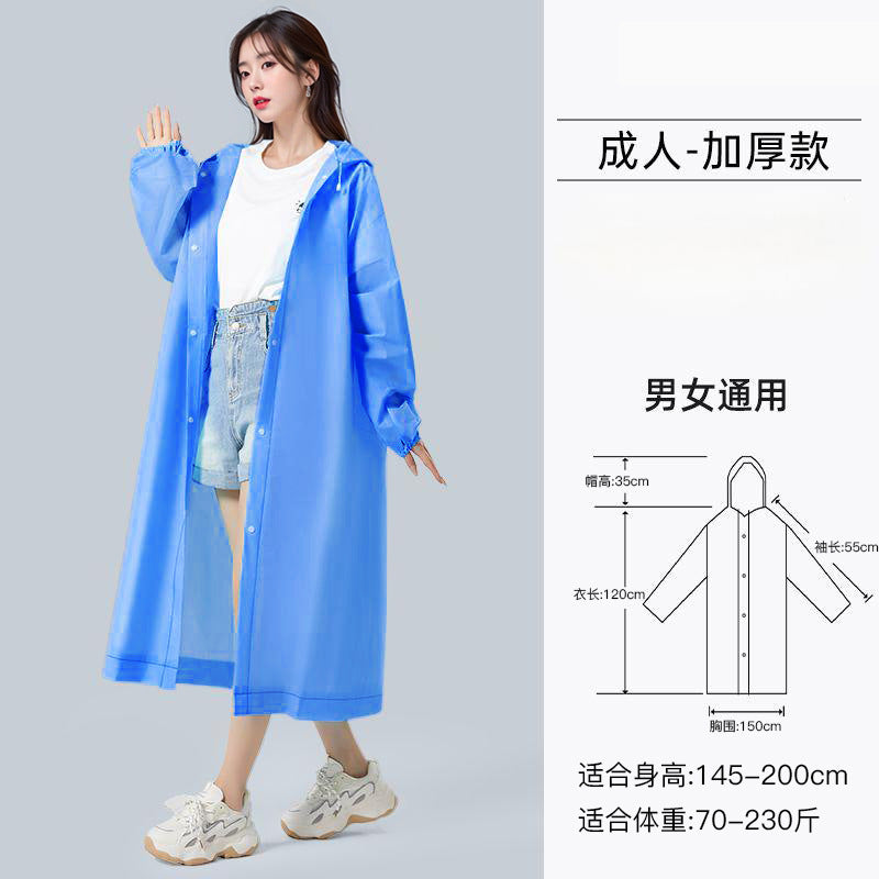 Raincoat thickened for adults to wear outside, travel portable, outdoor mountaineering, single long full-body rainstorm, disposable poncho