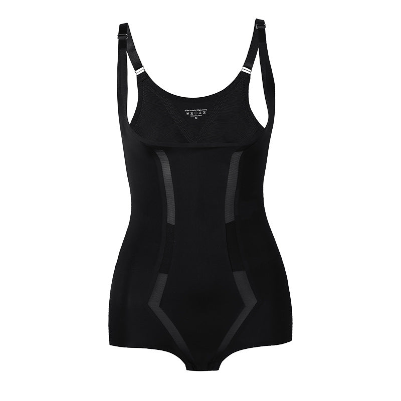 Foreign trade large size body sculpting underwear women's abdomen and buttocks adjustable shoulder strap pure cotton crotch button slimming body corset