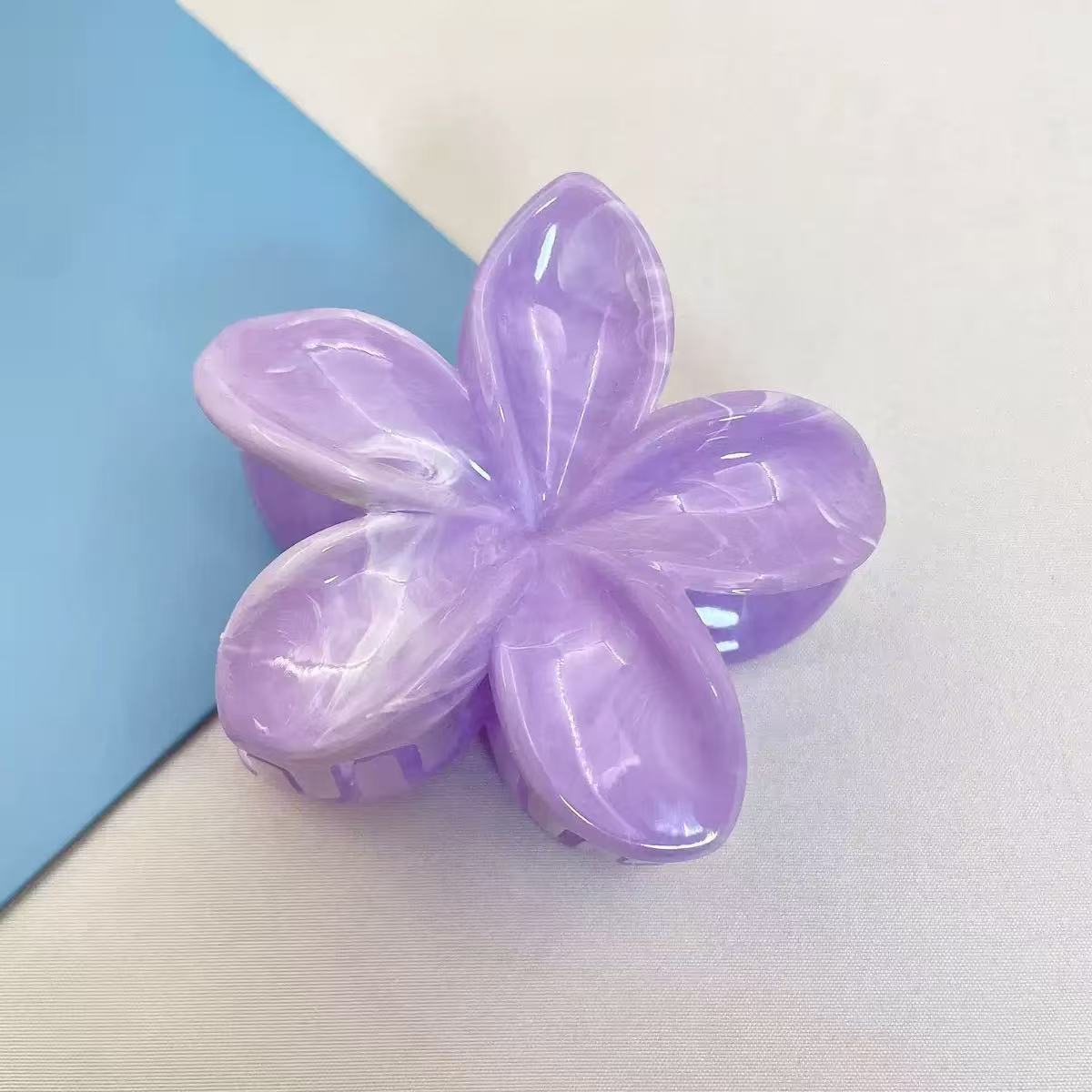 marbled grab clip Sweet and fresh frangipani hair clip Summer high-end shark hair clip