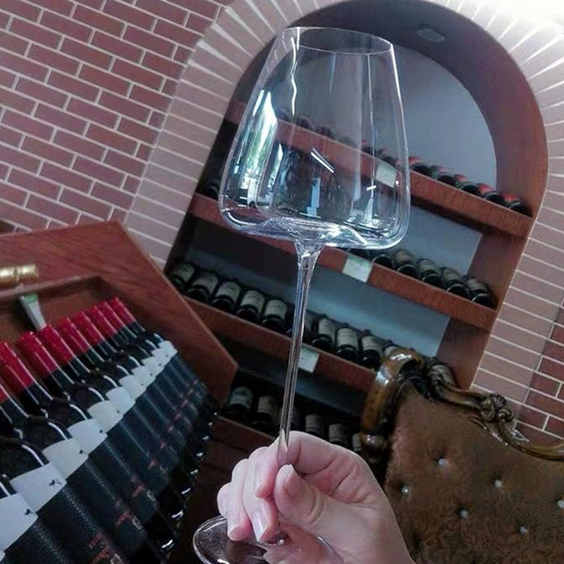 Luxury Handmade Burgundy Wine Glass – Ultra-Thin Crystal, Large Belly, Ideal for Tasting & Home Use