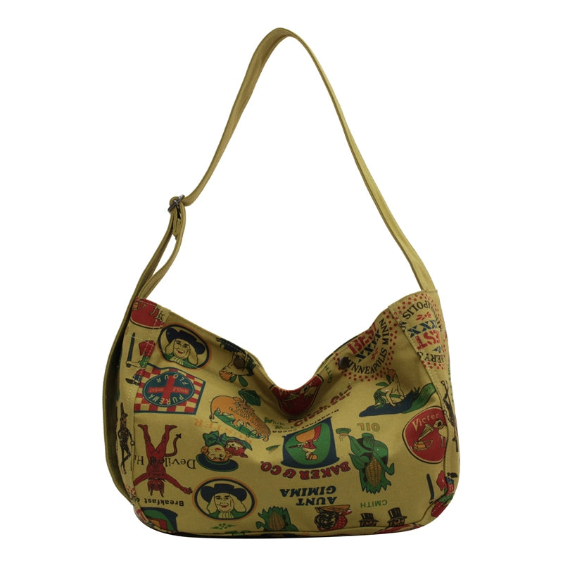 One-shoulder canvas bag women's large-capacity ins Korean style Japanese literature and art summer minority college students commuting Messenger bag