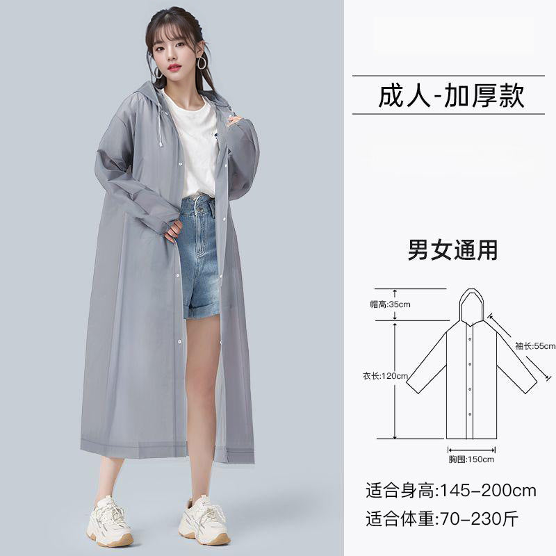 Raincoat thickened for adults to wear outside, travel portable, outdoor mountaineering, single long full-body rainstorm, disposable poncho