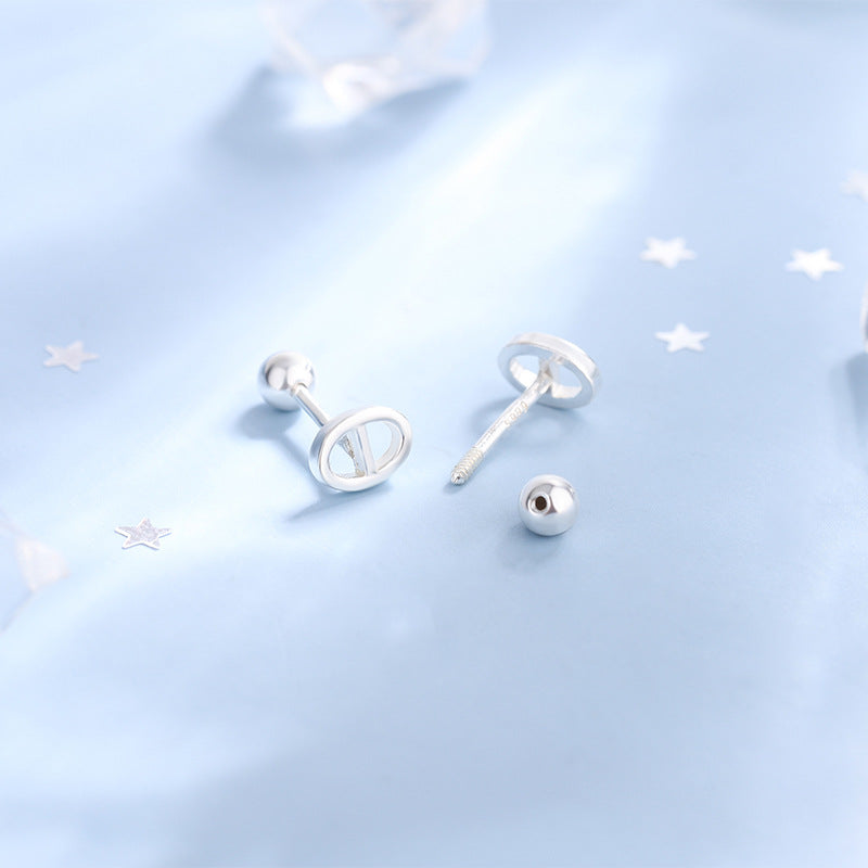 Under the ginkgo tree S999 pure silver pig nose earrings high-end earrings 2023 simple niche design earrings