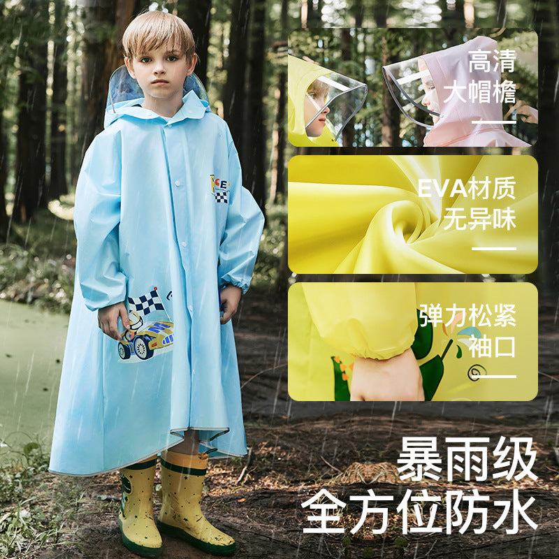 Mumeng children's raincoat boy's whole body rainstorm bag seat cycling poncho breathable and wear-resistant school walking raincoat