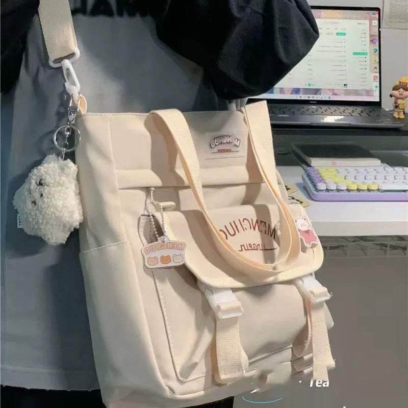 Japanese ins style college style bag female Korean version large capacity Messenger bag girl student commuting shoulder bag
