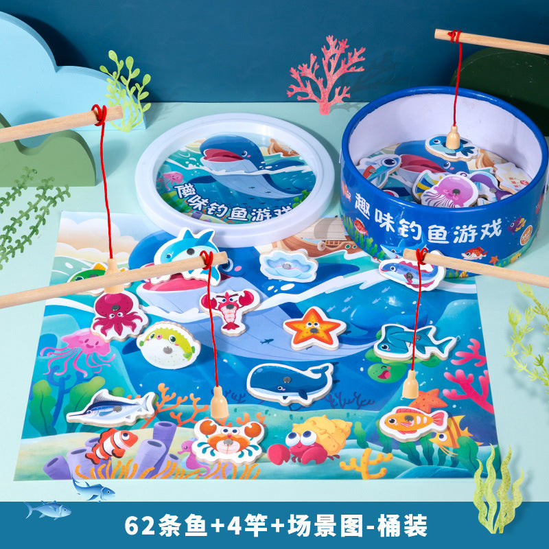 Children's magnetic fishing toys 1 to 3 years old 2 boys and girls 6 puzzle kids toddler baby two and a half years old gifts