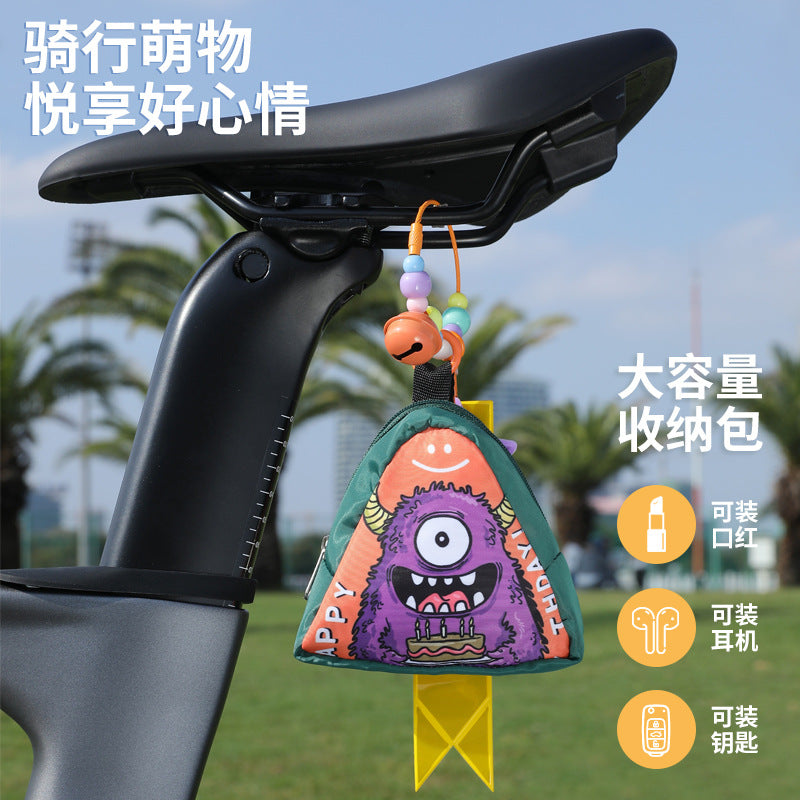 Road, mountain folding, cycling pouch, rear bag, saddle bag, reflective streamer, decorative accessory pendant