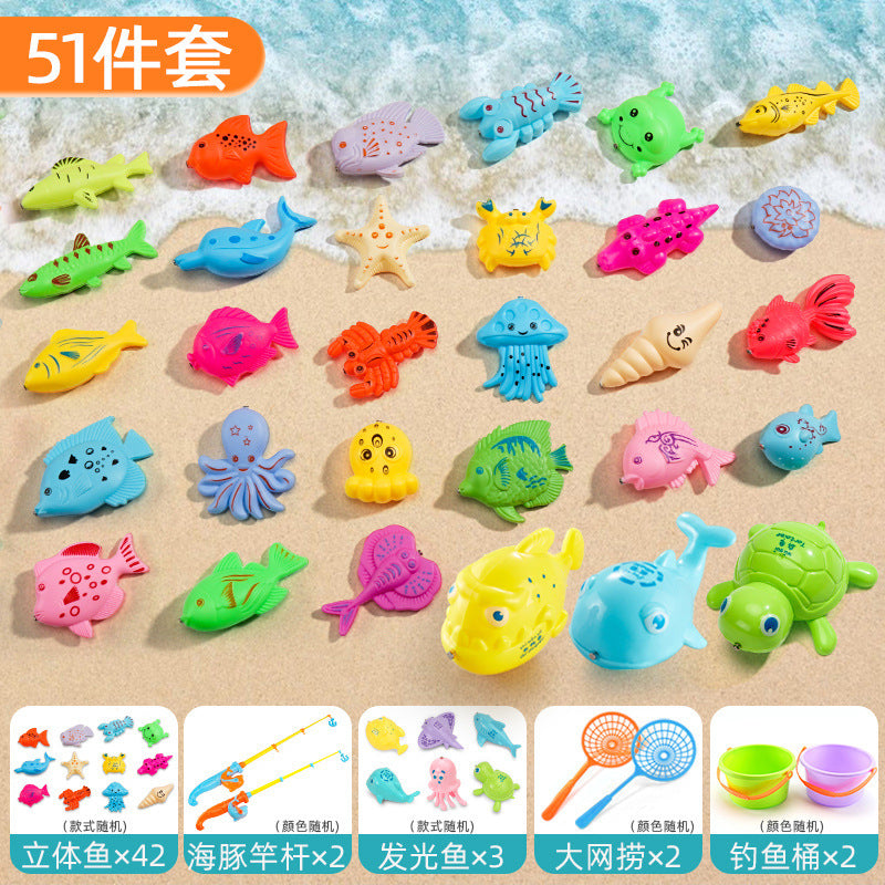 Strictly select boys, age puzzle fishing, toy pool, magnetic sucking baby, female early education, fishing sister and brother toys, children's gifts