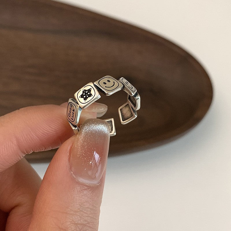 new plain ring women's niche ins high-end sense opening adjustable ring