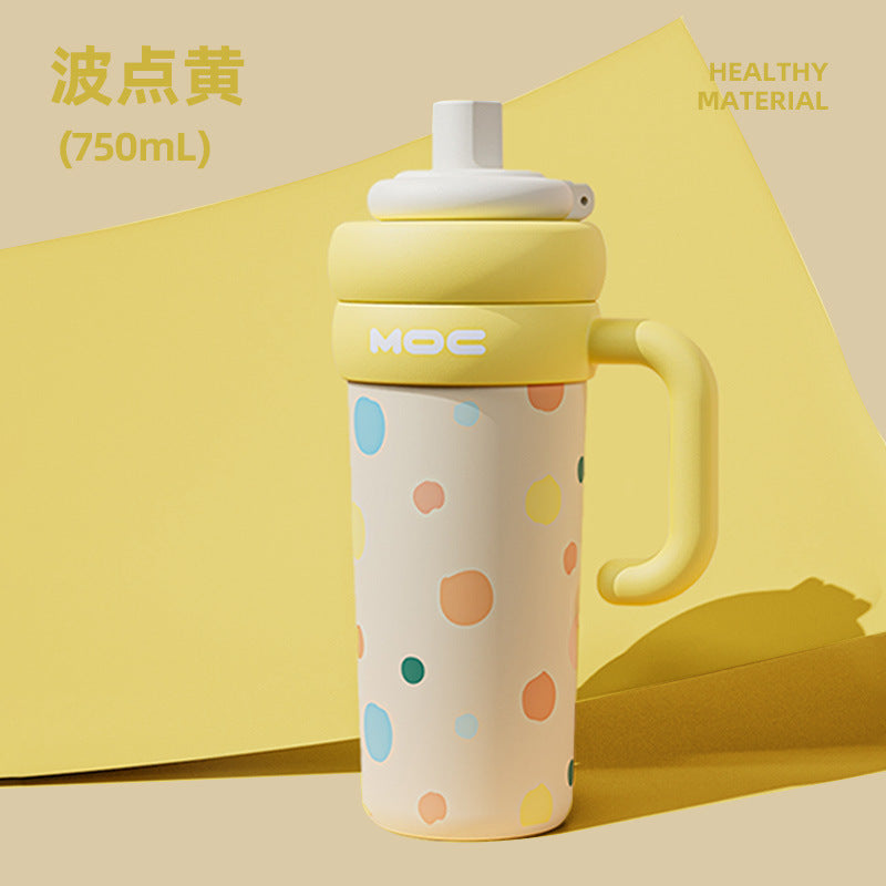 Spot ceramic thermos cup girls' new ice straw cup large capacity giant ton ton cup supports mixed batch