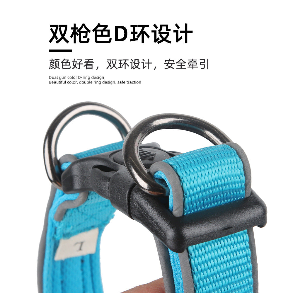 Pet dog collar does not strangle the neck, necklace accessories go out to tract the dog leash, large and medium-sized anti-breaking and adjustable