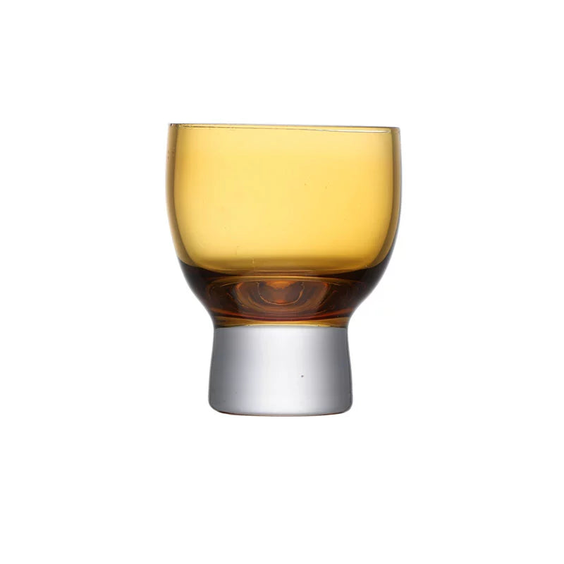 Amber old time/medieval Japanese glass sake cup smelling incense cup white wine cup wood masonry small wine cup
