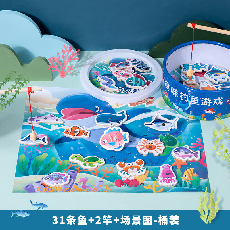 Children's magnetic fishing toys 1 to 3 years old 2 boys and girls 6 puzzle kids toddler baby two and a half years old gifts
