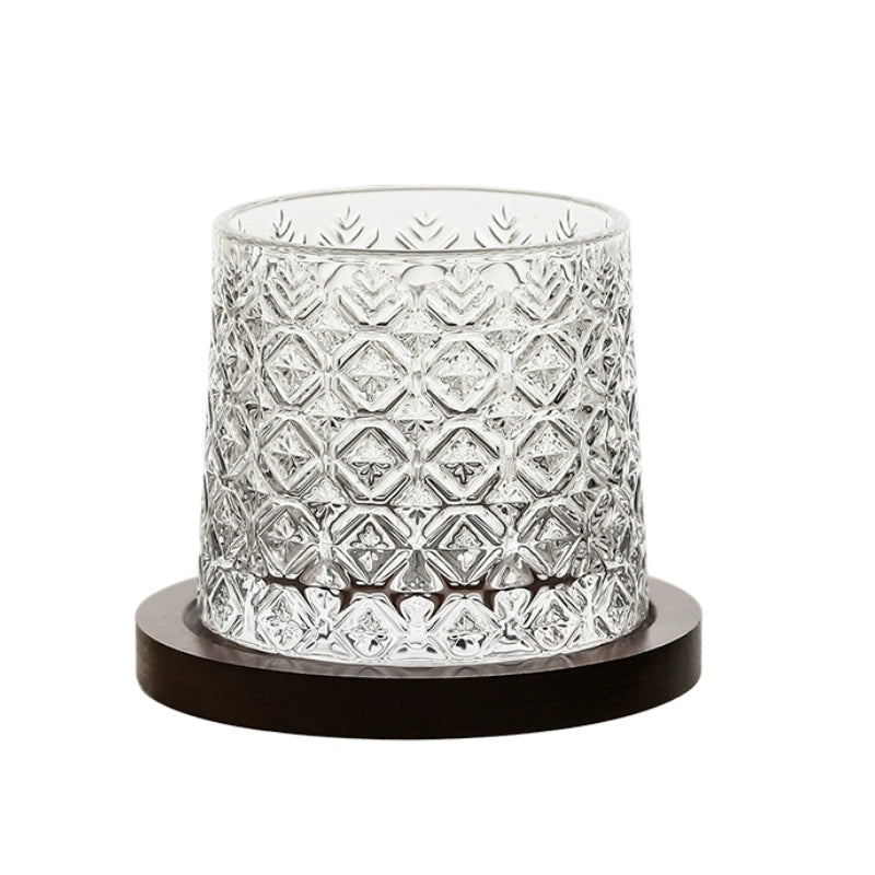 Zetten's Nordic Creative Rotating Whiskey Glass Diamond Stripe Personality Glass Wine Glass Wine Beer Decompression Cup
