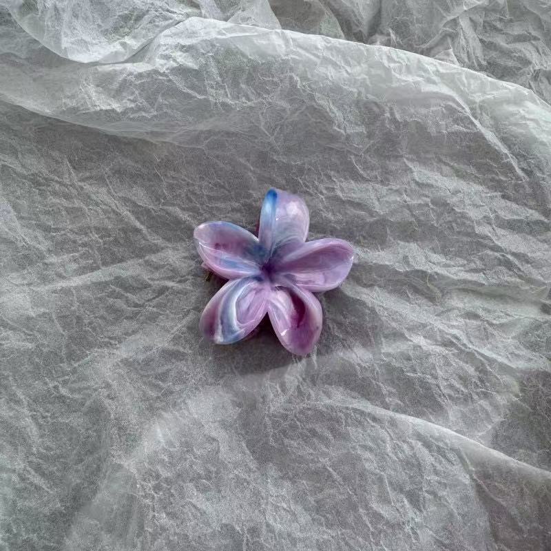 marbled grab clip Sweet and fresh frangipani hair clip Summer high-end shark hair clip