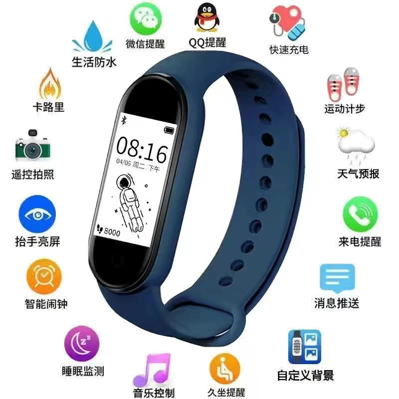 Smart bracelet junior high school female student sports electronic male waterproof Huawei Xiaomi vivo suitable for charging watch