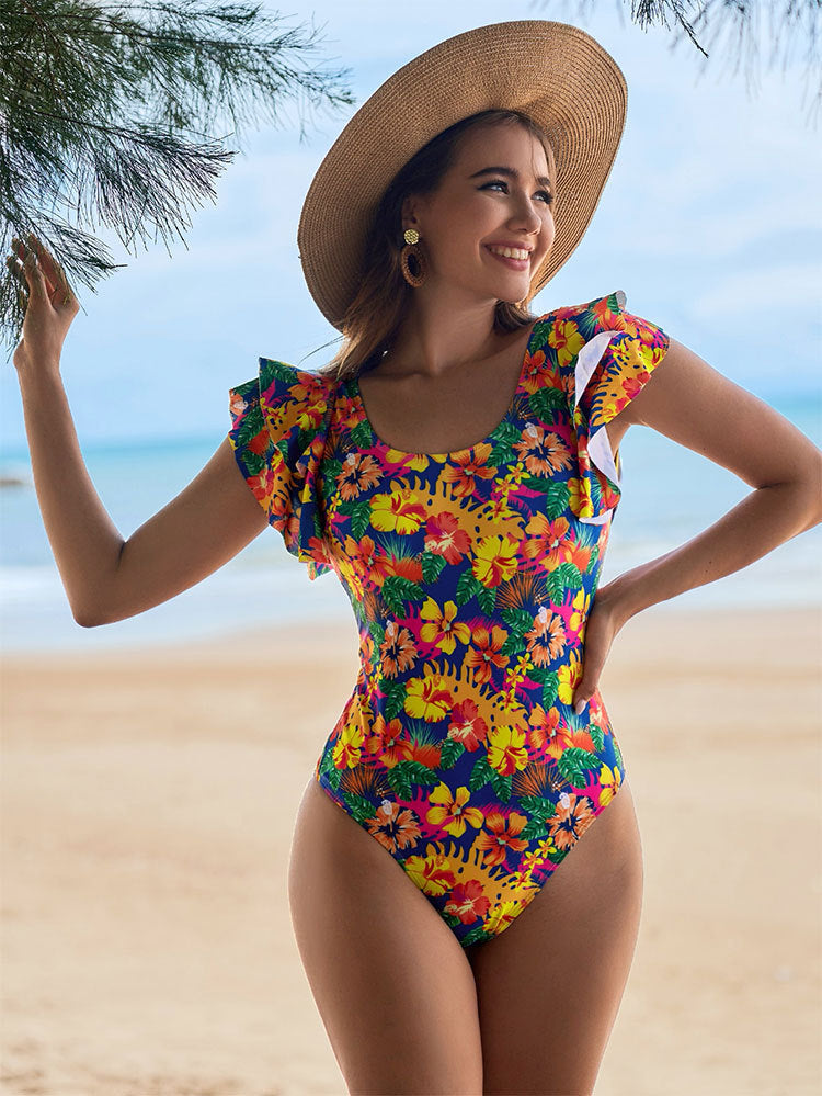 Hot-Selling Women's Swimsuit – U-Neck Lace Bikini, One-Piece Design, Slim Fit