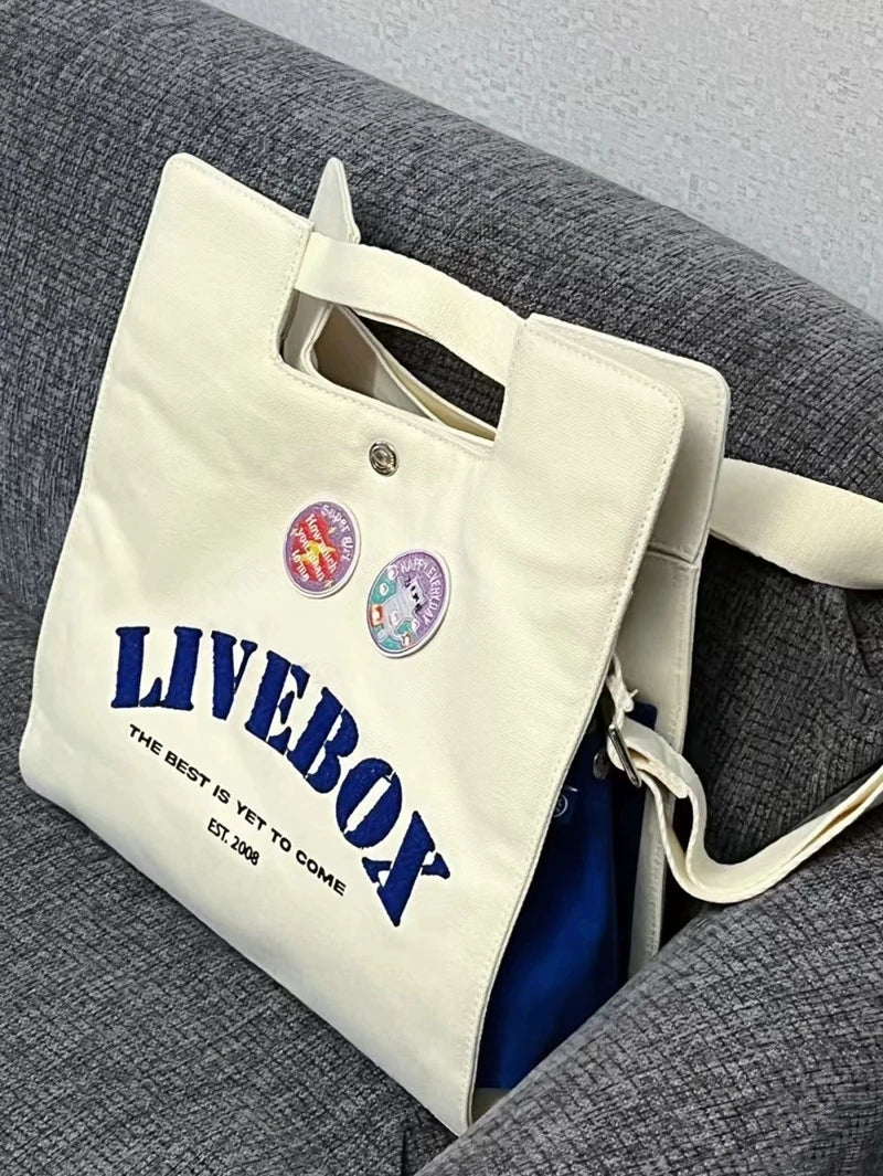Japanese casual college style commuter Messenger bag female new student class portable single shoulder canvas bag